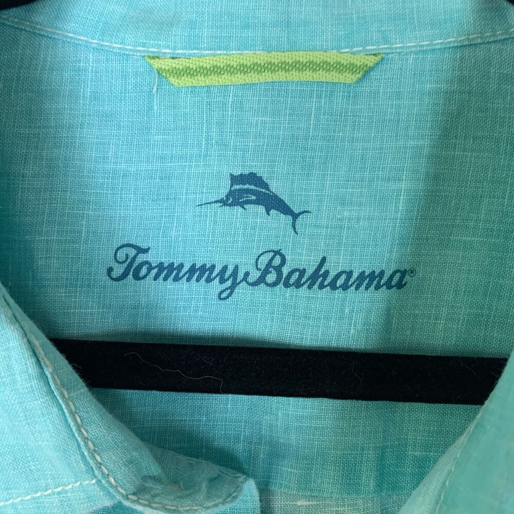 Tommy Bahama Shirt Mens XL Green Linen Casual Beach Resort Dadcore Preppy - Picture 3 of 7